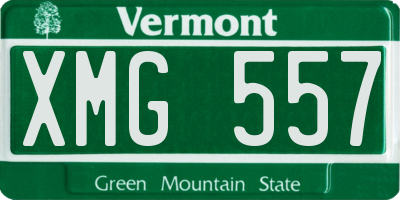 VT license plate XMG557