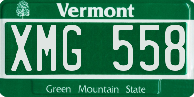 VT license plate XMG558