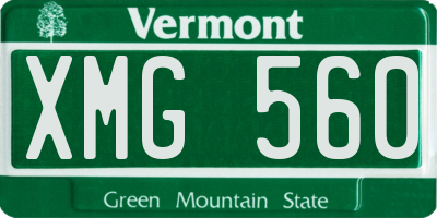 VT license plate XMG560