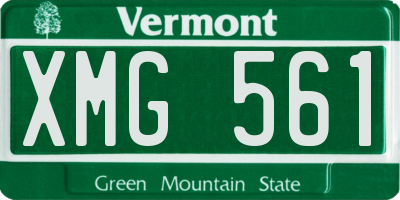 VT license plate XMG561