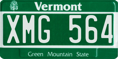 VT license plate XMG564