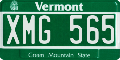 VT license plate XMG565
