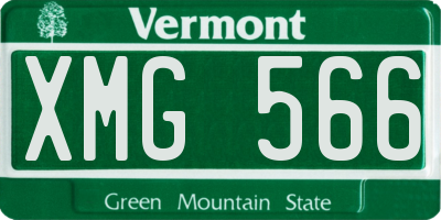VT license plate XMG566