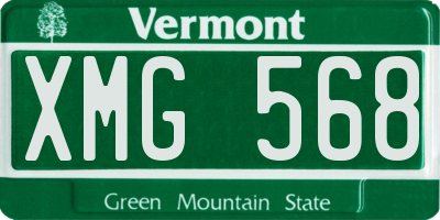 VT license plate XMG568