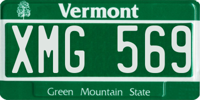 VT license plate XMG569