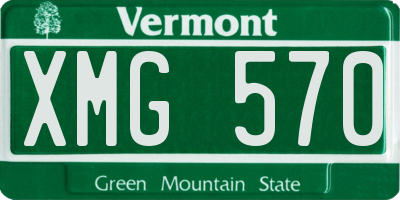 VT license plate XMG570