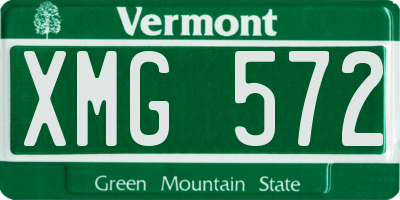 VT license plate XMG572
