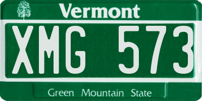 VT license plate XMG573