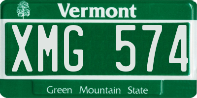 VT license plate XMG574