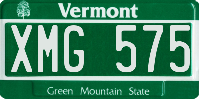 VT license plate XMG575