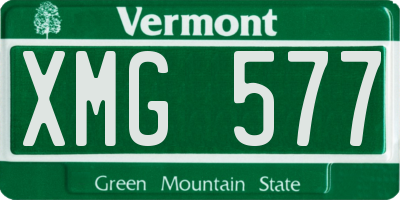 VT license plate XMG577