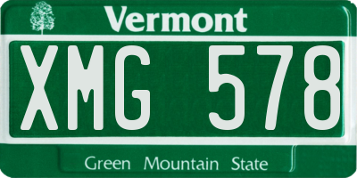VT license plate XMG578