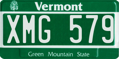 VT license plate XMG579