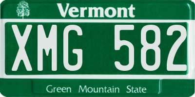 VT license plate XMG582