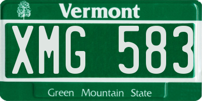 VT license plate XMG583