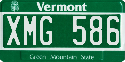 VT license plate XMG586
