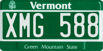 VT license plate XMG588