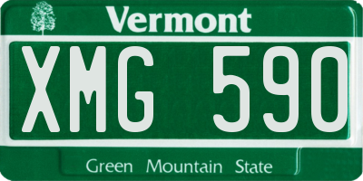 VT license plate XMG590