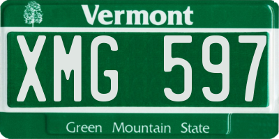 VT license plate XMG597