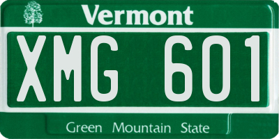 VT license plate XMG601