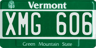 VT license plate XMG606