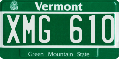 VT license plate XMG610