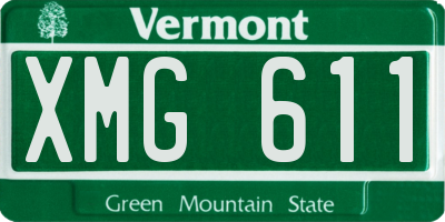 VT license plate XMG611