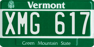 VT license plate XMG617