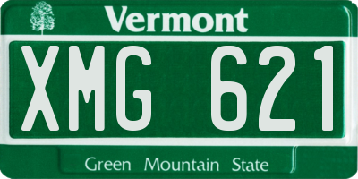 VT license plate XMG621