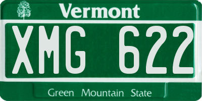 VT license plate XMG622