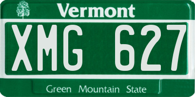VT license plate XMG627