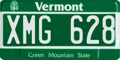 VT license plate XMG628