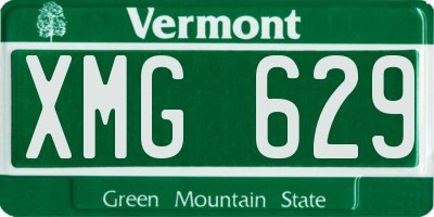 VT license plate XMG629