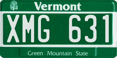 VT license plate XMG631
