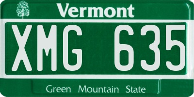 VT license plate XMG635