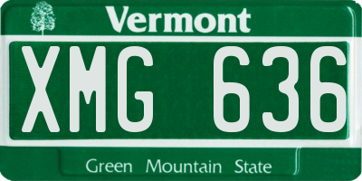 VT license plate XMG636