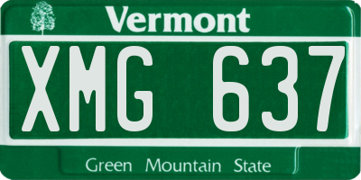 VT license plate XMG637