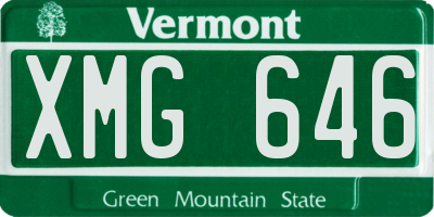 VT license plate XMG646
