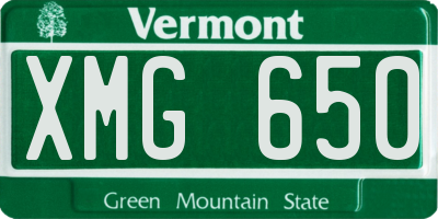 VT license plate XMG650