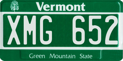 VT license plate XMG652