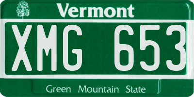 VT license plate XMG653