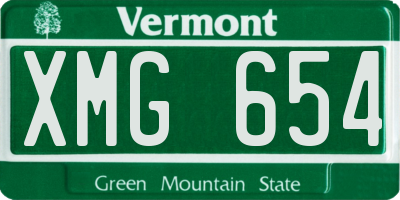 VT license plate XMG654