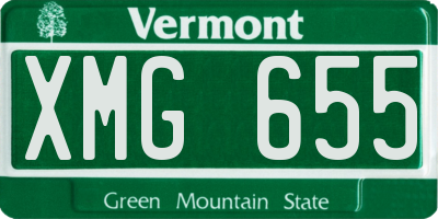 VT license plate XMG655