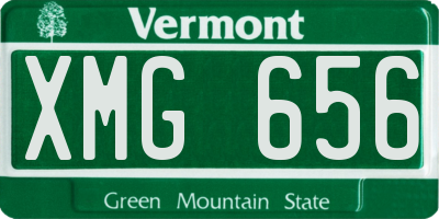 VT license plate XMG656