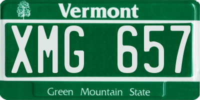 VT license plate XMG657