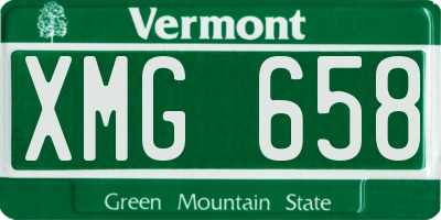 VT license plate XMG658