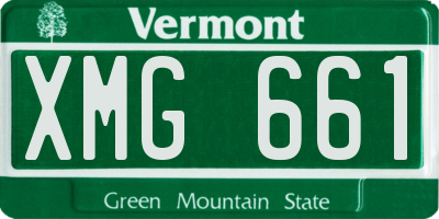 VT license plate XMG661