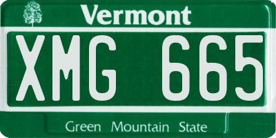 VT license plate XMG665