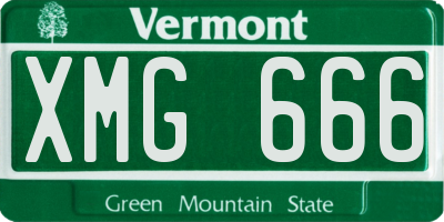 VT license plate XMG666