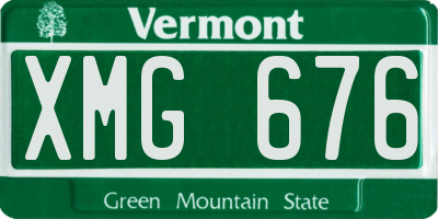 VT license plate XMG676